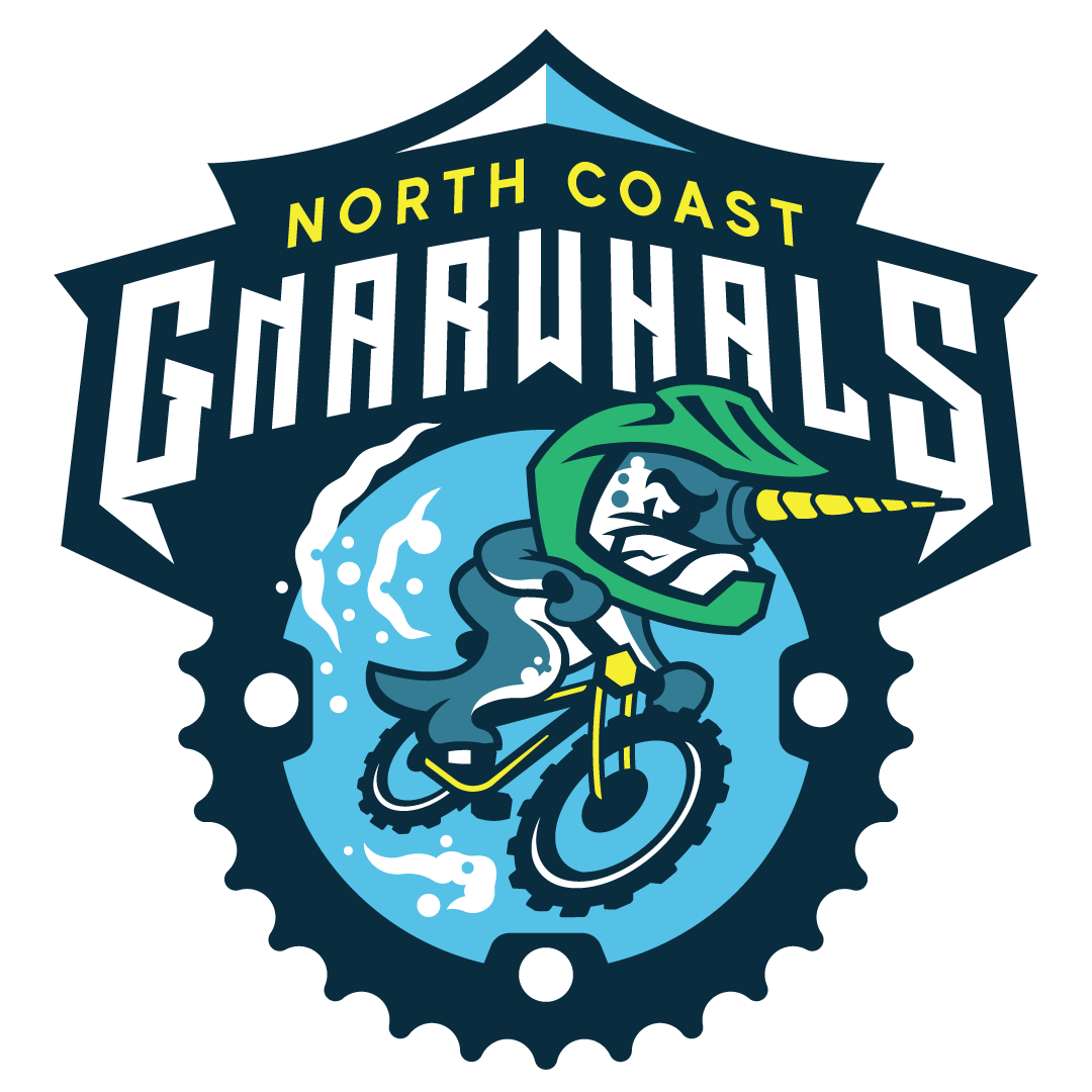 North Coast Gnarwhals team logo featuring stylized narwhal design